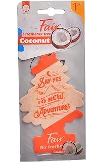 Fair ND088 Hanging Car Air Freshner, Coconut Scent With Perfect Design, Premium And Eco-Friendly Material - Multi Colour