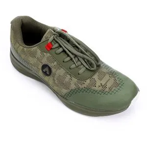 Air Walk Textile Black Lace Up Men Sneakers - Olive