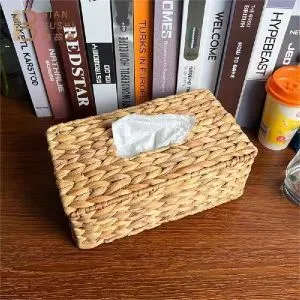 Modern Wicker Tissue Box  - Beige