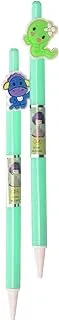 Ashraf Aly Faid Sweet cat 1003 Mechanical Pencil 0.7mm With Cute Animel Clips Pack Of 2 Pens For Student - Green