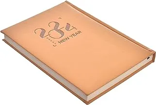 Borg El-Arab High Quality Large Arabic Desk Dairy 2024 Leather Hard Cover With All Emergancy Number List - nude Beige