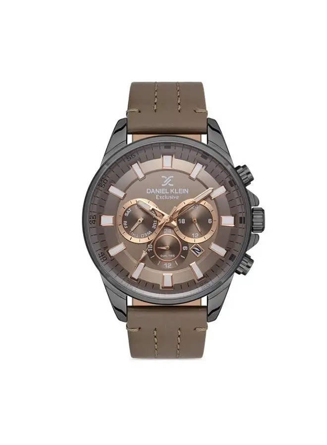 DANIEL KLEIN Leather Chronograph Watch DK.1.13286-5