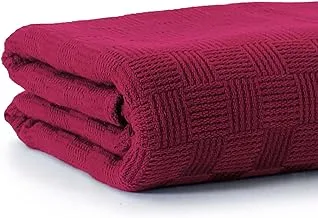 Leno coverlet - Burgundy colour - 255 x 225 CM