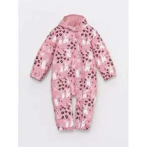 LC Waikiki Hooded Long Sleeve Printed Baby Girl Astronaut Coat