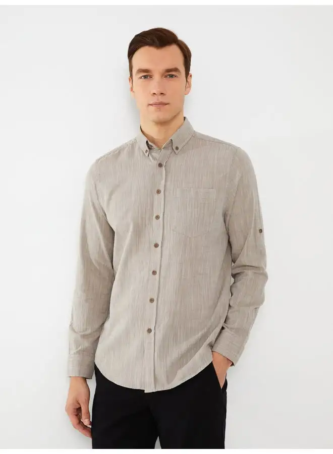 LC WAIKIKI Regular Fit Long Sleeve Poplin Men's Shirt