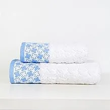 طقم J Linens Stars Solo مكون من قطعتين (أبيض/أزرق)