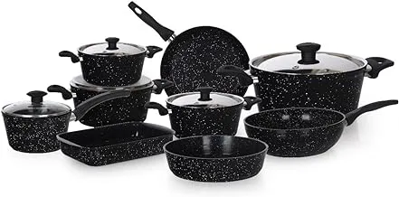 Top Chef Granite Cookware Set 14-Pieces, Black