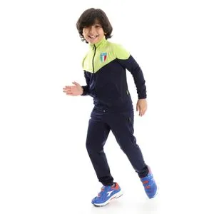 Diadora Training Suit For Kids - Navy/Kiwi