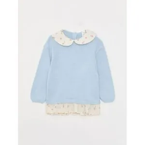 LC Waikiki Bebe Collar Long Sleeve Baby Girl Tricot Sweater