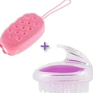 Scalp Care Shampoo Brush Hair Care With Soft Silicone Cleansing Brush For Body Cleansing .