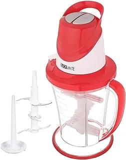 Black & White Chopper C-666 With Garlic Peeler, 600 Watt, 2 Speed, 6 Blades, 2 Liters, Red (International Warranty)