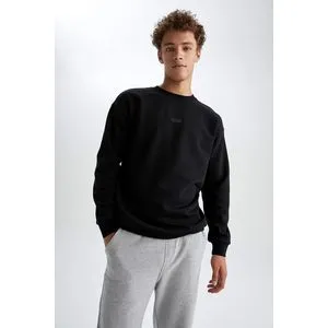 Defacto Man Boxy Fit Crew Neck Long Sleeve Knitted Sweat Shirt