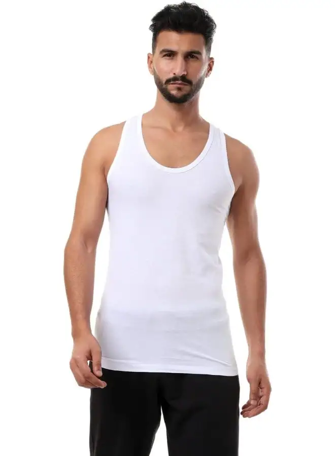 DICE Dice Round-Neck Solid Sleeveless Undershirt for Men