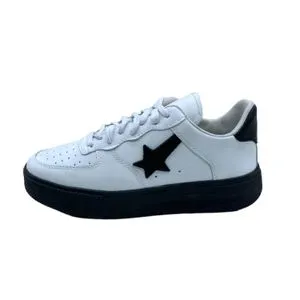 Squadra Faux Leather Casual Shoes -White & Black