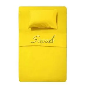 Snooze Flat Bed Sheet Set 2 PCS ,180*240 Cm (Shiny Yellow)