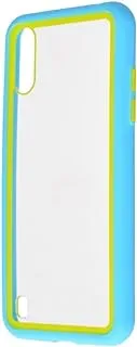 Generic Plastic Back Phone Protection Case Simple Design With Silicone Safety Edges For Samsung Galaxy A01 - Blue Yellow