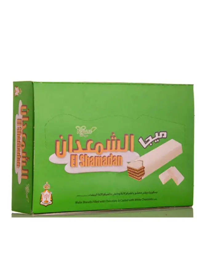 elshamadan Mega Green Wafer Stuffed And Covered With White Chocolate Pack Of 6