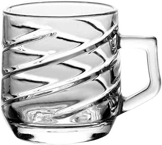 Tea and Nescafe mug set, 6 pieces, clear crystal glass, the famous Blank Mix brand, 6 pieces, 1-108