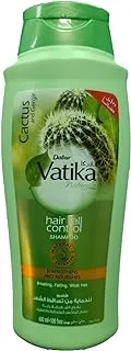 Vatika Naturals Hair Fall Control Shampoo 600 ml | Natural Extracts Of Cactus & Ghergir | For Falling & Weak Hair