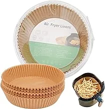 Iriisy 100pcs Air fryer Disposable Paper Liners, Microwave Parchment Paper Plate Non-Stick Multi Use for Frying Baking Paper for Air Fryer Oil-proof Water-proof, 16cm (100)