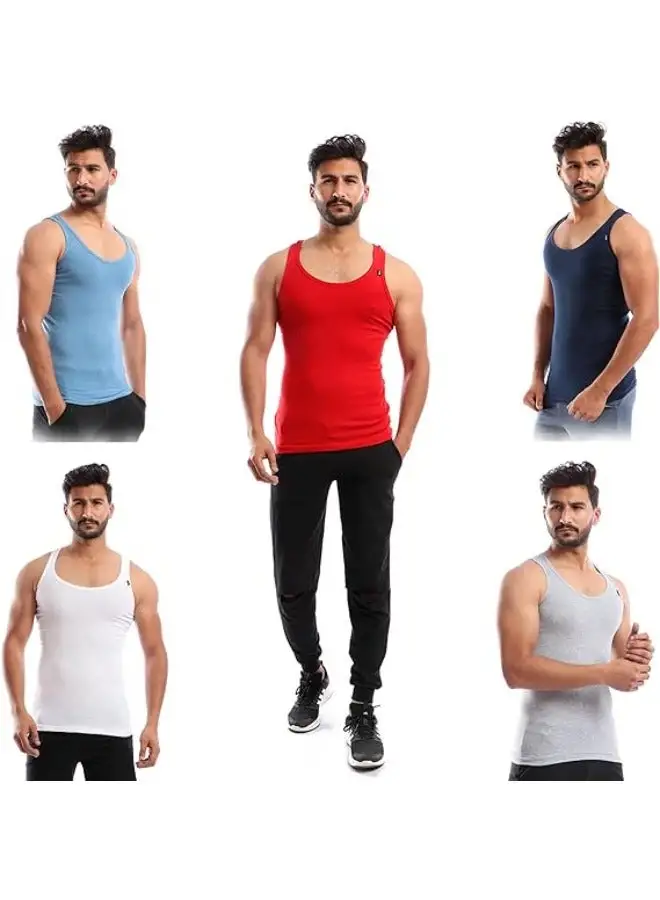 COTTONIL Set of 5 Derby Sleeveless Cotton Undershirts