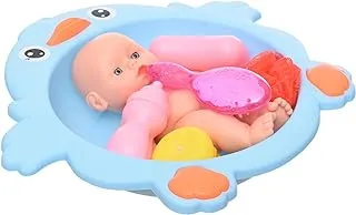 Generic Plastic Baby Bathtub With ToiletSoap And Loofah For Kids Set Of 7 Pieces - Multi Color