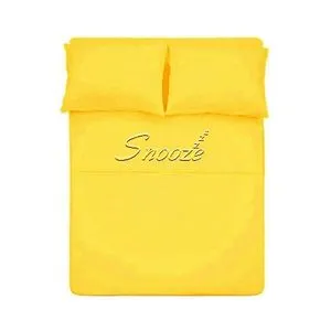 Snooze Fitted Bed Sheet Set 3 PCS (Shiny Yellow )