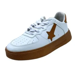 Squadra Faux Leather Casual Shoes -White & Havana