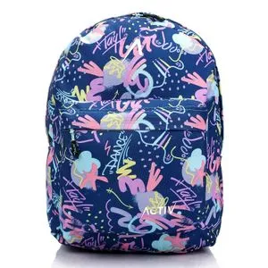 Activ Purple, Baby Blue, Pink & Yellow Front Pocket Backpack
