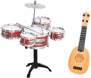 Maayergy NO:KT353811 Bundle Of Guitar And Drums For Kids For Endless Hours Of Entertainment - Multi Colour