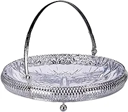 Queen Anne oval appetizer plate Silver plated and a glass plate divided into 3 parts.0/6231