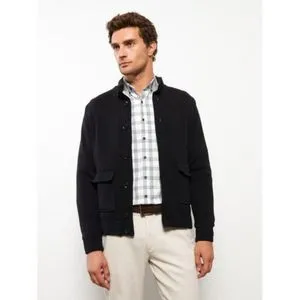 LC Waikiki Standard Fit Turtle Neck Men's Tricot Cardigan