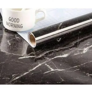 Adhesive Marble Sticker Roll - Black