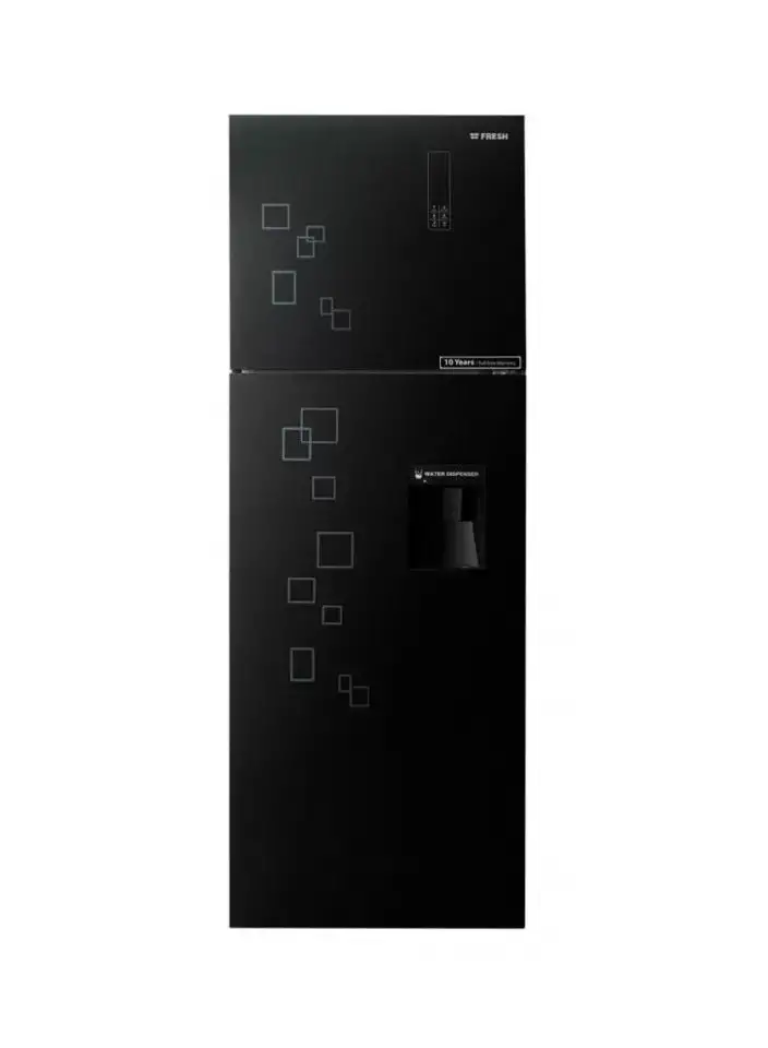 Fresh REFRIGERATOR NO FROST 2 DOORS 426 LITERS BLACK GLASS FNT-DR540YGB