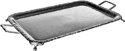 Queen Anne large rectangular silver plated tray with hands and feet 0/6219/FT