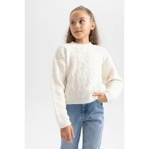 Defacto Girl Tricot Regular Fit Crew Neck Long Sleeve Pullover