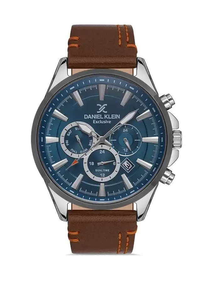 DANIEL KLEIN Leather Chronograph Watch DK.1.13278-3