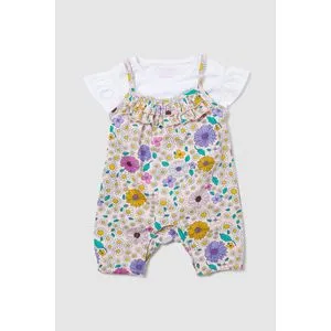 Debenhams Baby Girls Flower Ruffle Romer Set