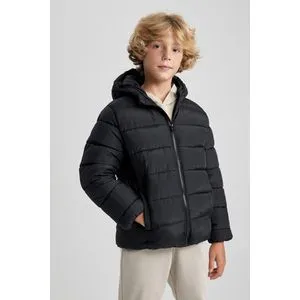 Defacto Boy Outer Wear Regular Fit Hooded Long Sleeve Coat.
