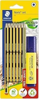 STAEDTLER Noris ST 120BK12P1, Pack of 12 Wooden Pencils+Highlighter Marker