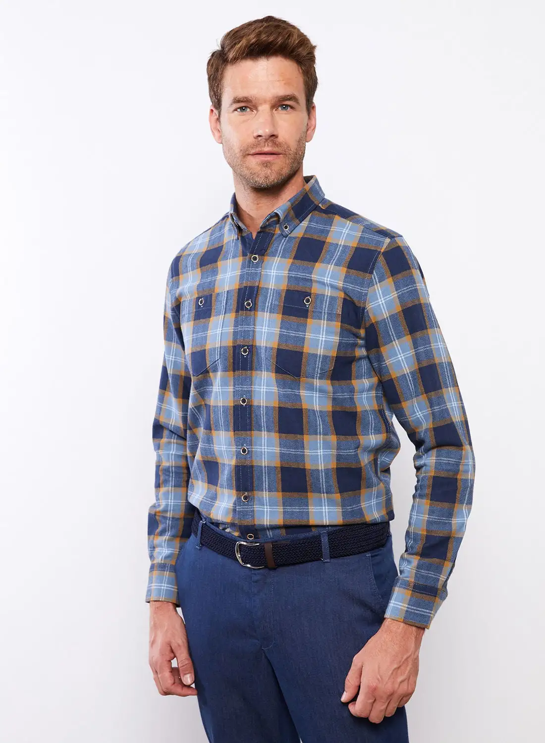 LC WAIKIKI Regular Fit Long Sleeve Plaid Men's Shirt