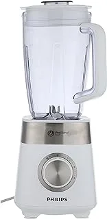 Philips Series 5000, Plastic Jar Blender - 800W, 2L, 3 Speed settings + Pulse, ProBlend Crush Technology perfect for crushing ice, Silver/White - HR2224/00