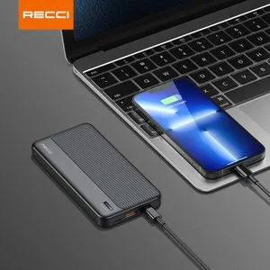 Recci RPB-P26 PD20W + 22.5W FAST CHARGING POWER BANK 10000MAH - BLACK