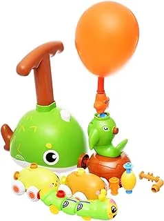 Generic Plastic Car Balloon Toy With Fish Design Containing A Pump Base With Balloons And Launch Tower For Unisex Children Set of 21 Pieces - Multi Color