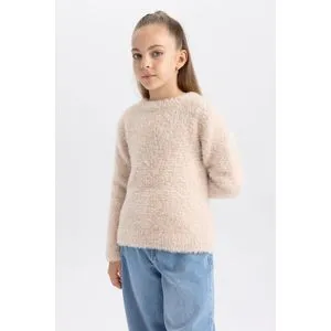 Defacto Girl Tricot Regular Fit Crew Neck Long Sleeve Pullover