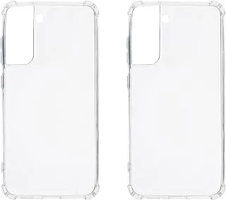 Generic Silicone Back Phone Protection Case With Safety Silicone Edges For Samsung Galaxy S21 FE Set Of 2 Pieces - Transparent