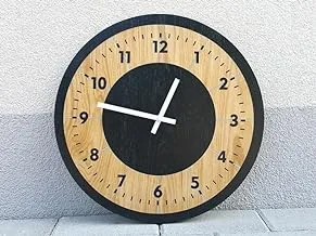 Tokio Wood wall clock with black numbers 40 cm