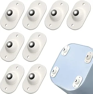 Mini Self Adhesive Stainless Steel Rolling Casters Fit on the Bottom of Storage Box, 360 Degree Swivel Casters for Furniture and Various Storage Boxes (8 Pieces)