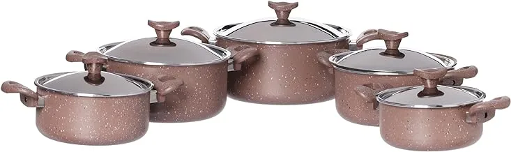 Caseoni Granite Casseroles 10-Piece Set, Brown