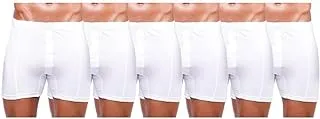 FORMA Cotton Basic Short with Buttons Pack of 6 Pieces for Men, White, XLarge